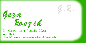 geza roszik business card
