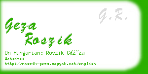 geza roszik business card